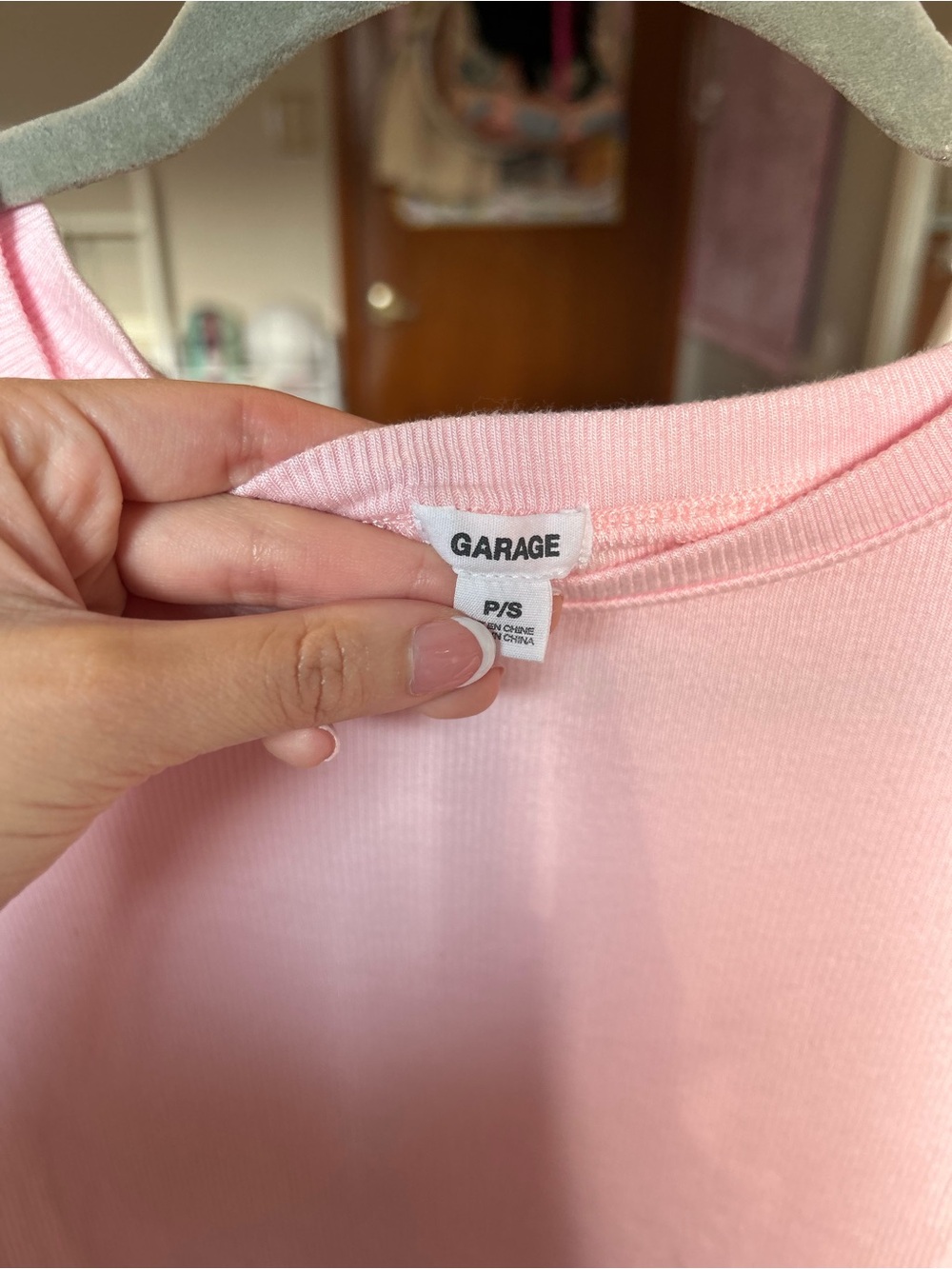 Garage Long-Sleeve Pink Crop Top - Picture 2 of 3